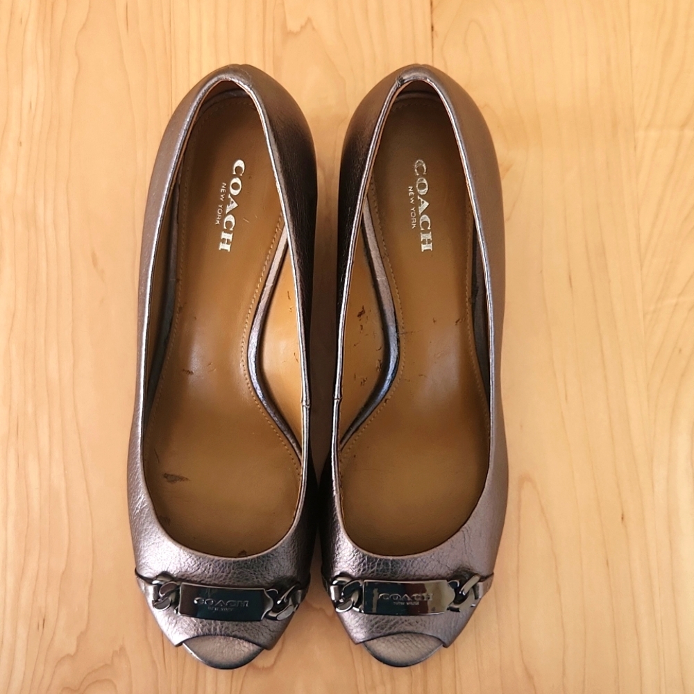 Coach wedge peeptoe heels